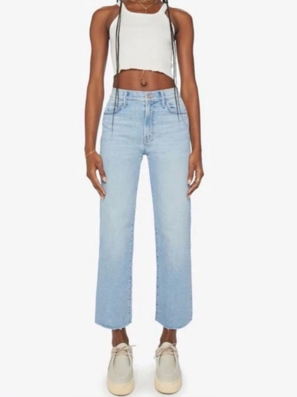 Mother Womens The Kick It Ankle Fray Straight Leg Jeans, Norway Dude, Size 24